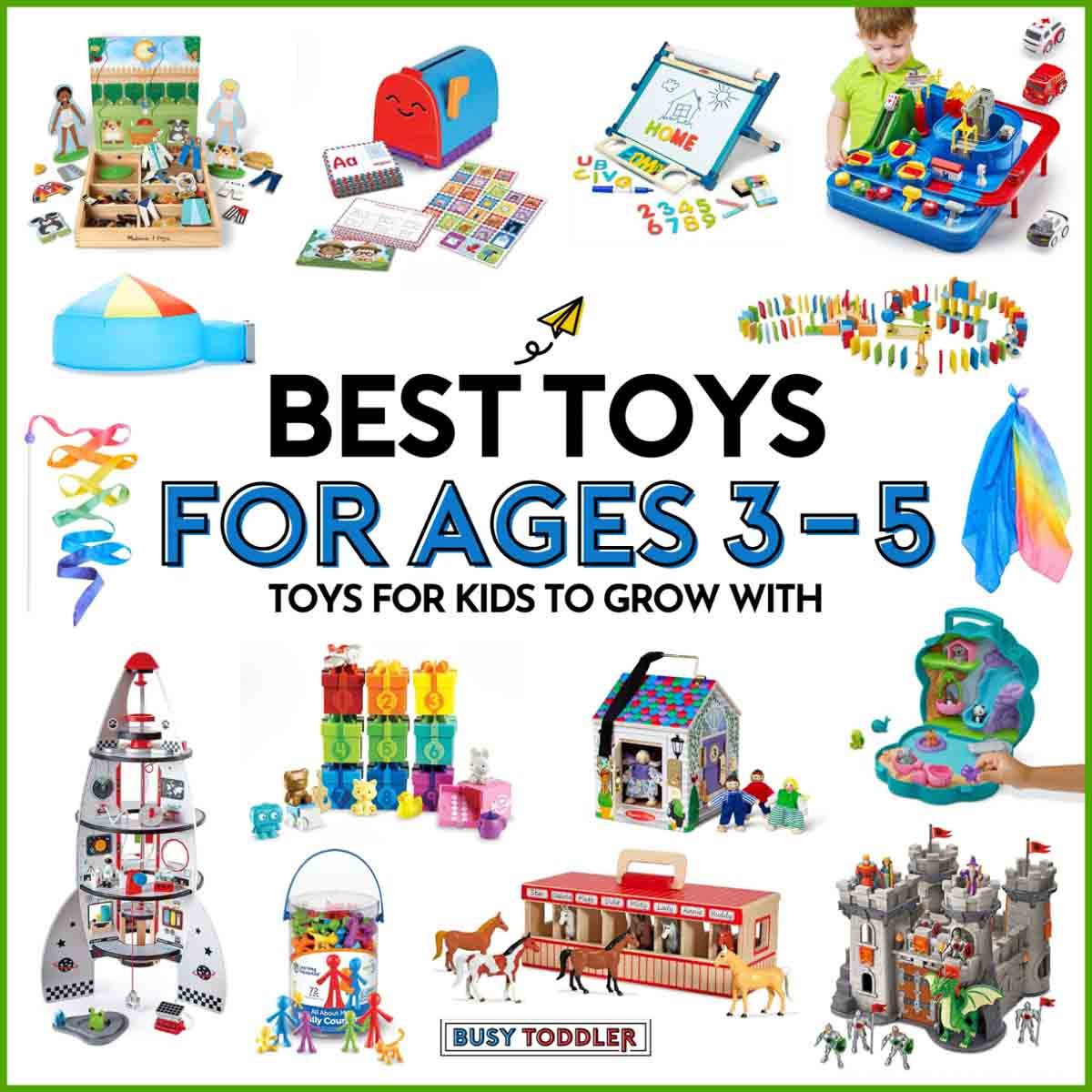 Best Toys for Ages 3-5: Toys for kids to grow with (image shows the best toys for preschoolers on a white background)