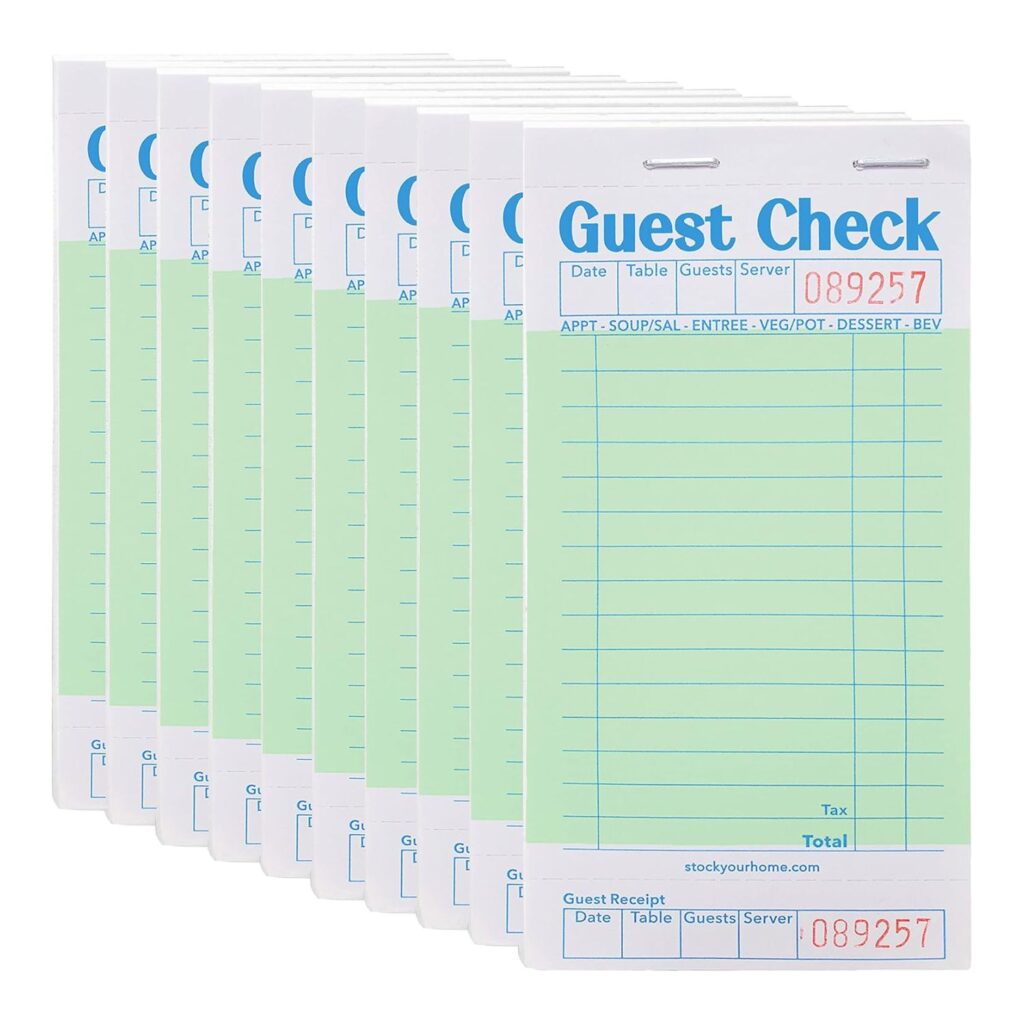 Guest check booklets
