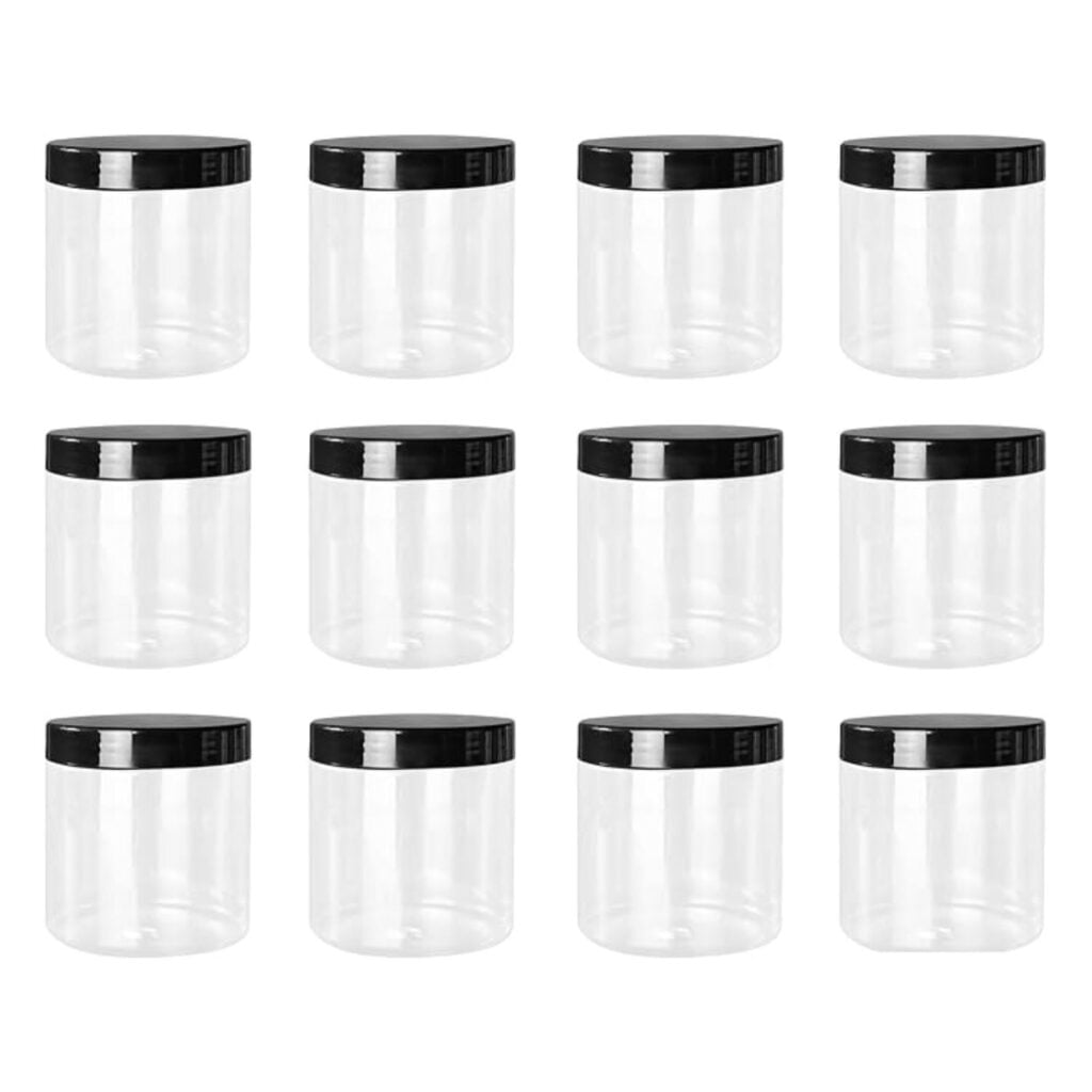 Plastic jars with lids